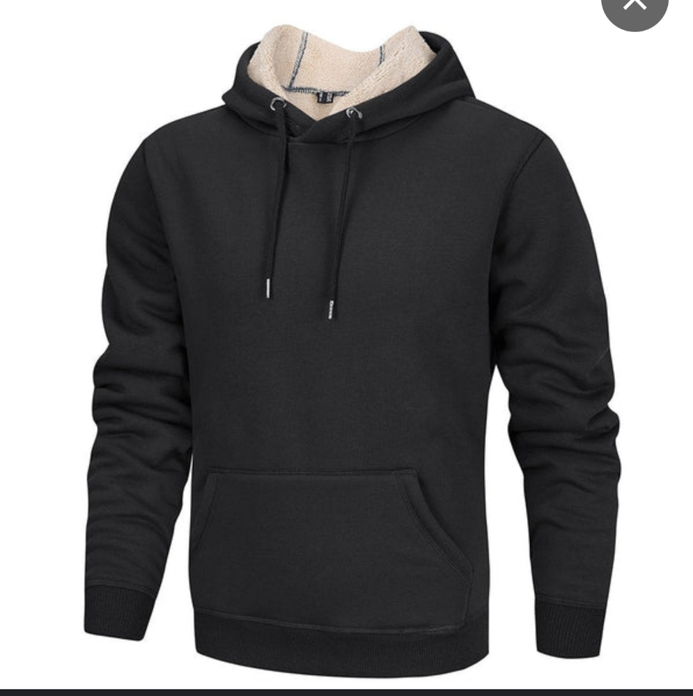 TACVASEN Navy Blue Sherpa Lined Hoodie Sweatshirt Men's Size Large L NWT